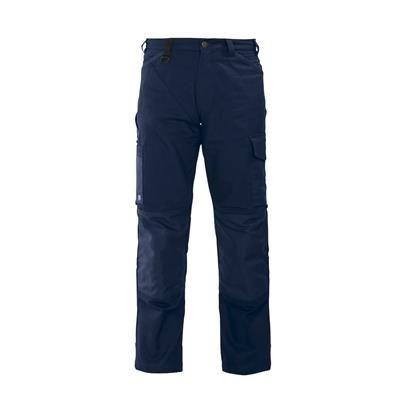 Picture of DENIM LIKE FLAT FRONT WAIST PANT TROUSERS in Navy Blue.