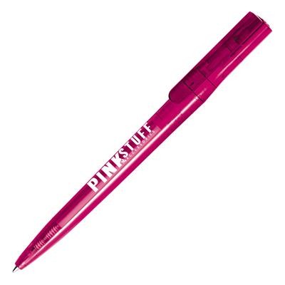 Picture of SURFER TRANS RPET BALL PEN in Pink.