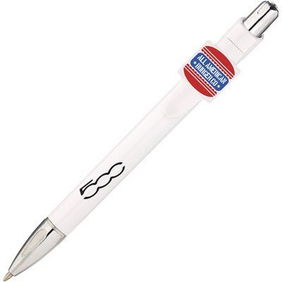 Picture of 2 D SHAPE CLIP BALL PEN in White