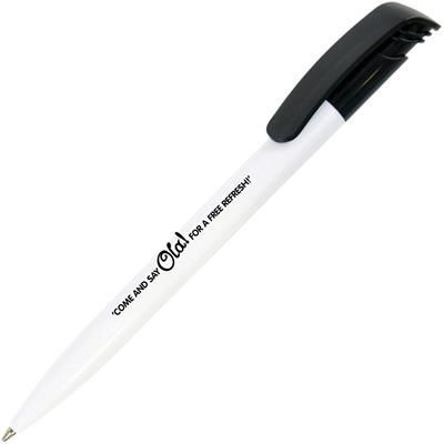 Picture of KODA CLIP PLASTIC BALL PEN in White & Black