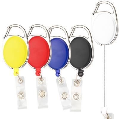 Picture of PLASTIC CARABINER SECURITY SKI PASS HOLDER PULL REEL.