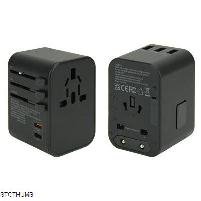 Picture of WORLDWIDE TRAVEL ADAPTER in Black