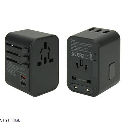 Picture of WORLDWIDE TRAVEL ADAPTER in Black.