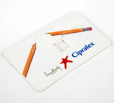 Picture of CREDIT CARD USB FLASH DRIVE MEMORY STICK in White.