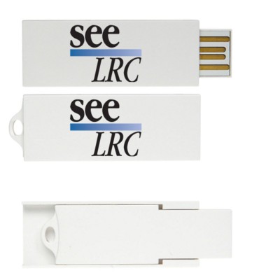 Picture of SLIDING USB FLASH DRIVE MEMORY STICK in White.