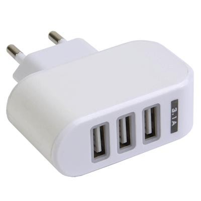 Picture of EUROPEAN PLASTIC MULTI-PORT USB WALL CHARGER.