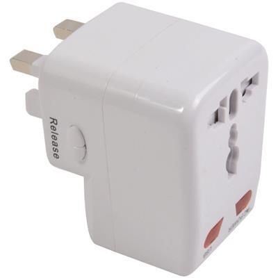 Picture of UNIVERSAL ADAPTOR TRAVEL PLUG with USB Port.