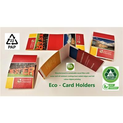 Picture of FULL COLOUR DIGITAL PRINTED WOOD FIBRE HEAT SEALED CARD HOLDER.