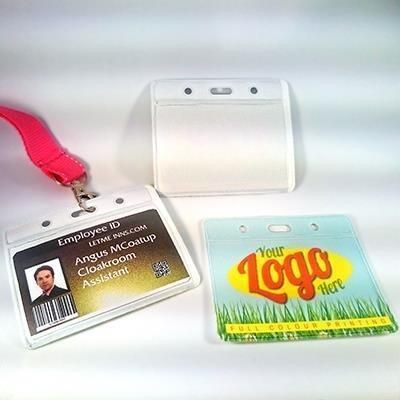 Picture of FULL COLOUR DIGITAL PRINTED PVC BADGE LANYARD HOLDER.