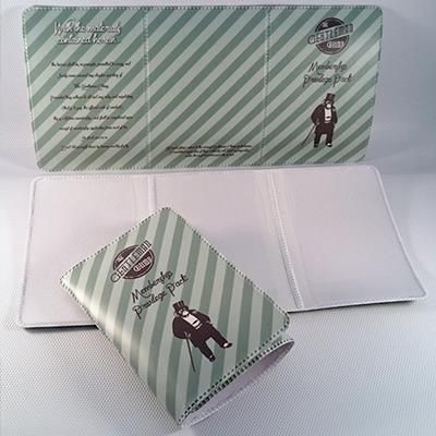 Picture of FULL COLOUR DIGITAL PRINTED PVC 3 POCKET RAIL CARD HOLDER.