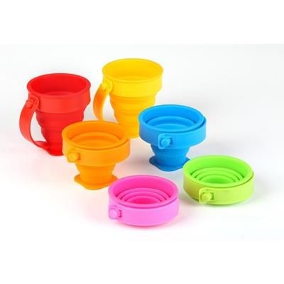 Picture of FOLDING COLLAPSIBLE SILICON CUP with Handle