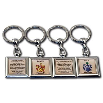 Picture of SQUARE DOUBLE SIDED DELUXE CHAIN KEYRING.