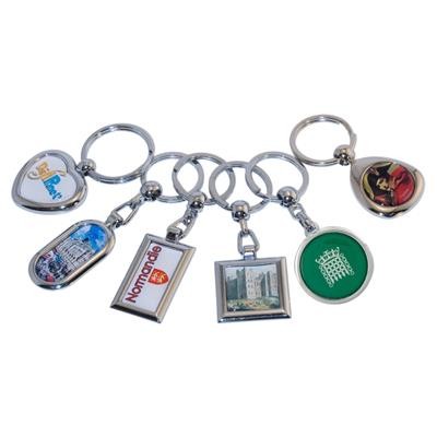 Picture of SQUARE DOUBLE SIDED DELUXE CHAIN KEYRING.