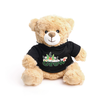 Picture of 20CM HONEY CATHERINE BEAR with Printed Black Hoody