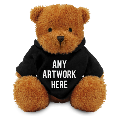 Picture of GOLDEN 18CM JAMES BEAR with Printed Black Hoody
