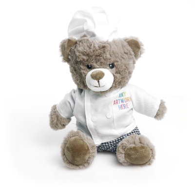 Picture of PRINTED 20CM CATHERINE MOCHA BEAR with Chef Outfit