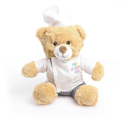Picture of PRINTED 20CM CATHERINE HONEY BEAR with Chef Outfit