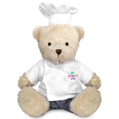 Picture of WHITE 18CM JAMES BEAR with Chef Outfit.