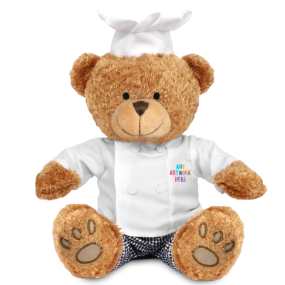 Picture of BROWN 22CM EDWARD BEAR with Chef Outfit.