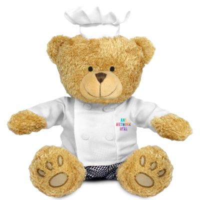 Picture of GOLDEN 22CM EDWARD BEAR with Chef Outfit.