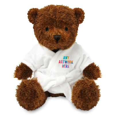 Picture of BROWN 18CM JAMES BEAR with Dressing Gown