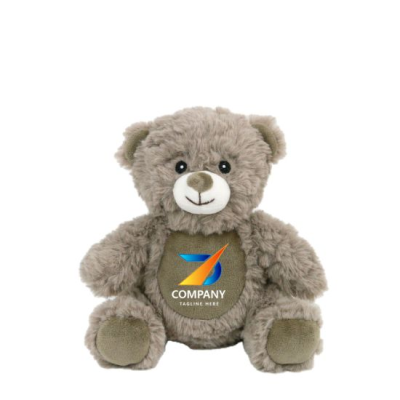 Picture of TUMMY PRINTED 17CM MOCHA CATHERINE BEAR