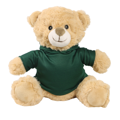 Picture of 20CM HONEY CATHERINE BEAR with Printed Green Hoody