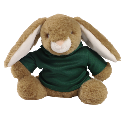 Picture of PRINTED ECO 20CM BRAMBLE BUNNY RABBIT with Green Hoody