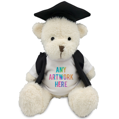 Picture of WHITE 18CM JAMES BEAR with a Graduation Outfit with Elastic Cap