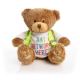 Picture of BROWN 22CM EDWARD BEAR with Yellow Hi-Vis Vest