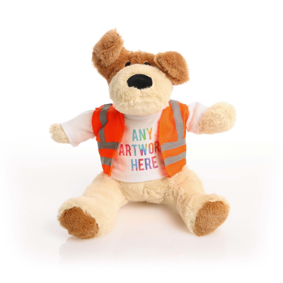 Picture of 20CM DARCY DOG with Orange Hi-Vis Vest