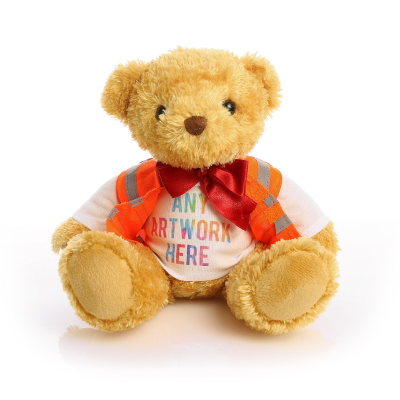 Picture of 18CM WILLIAM BEAR with Orange Hi-Vis Vest