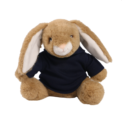 Picture of PRINTED ECO 20CM BRAMBLE BUNNY RABBIT with Navy Blue Hoody