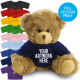 Picture of PRINTED 20CM CHARLES JOINTED BEAR - NAVY BLUE TEE SHIRT