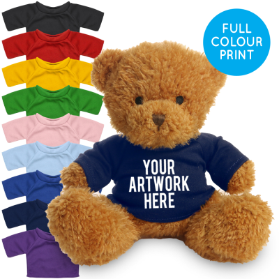 Picture of PRINTED GOLDEN 18CM JAMES BEAR - NAVY BLUE TEE SHIRT.