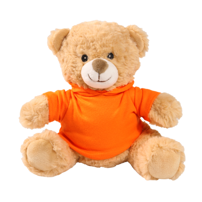 Picture of 20CM HONEY CATHERINE BEAR with Printed Orange Hoody