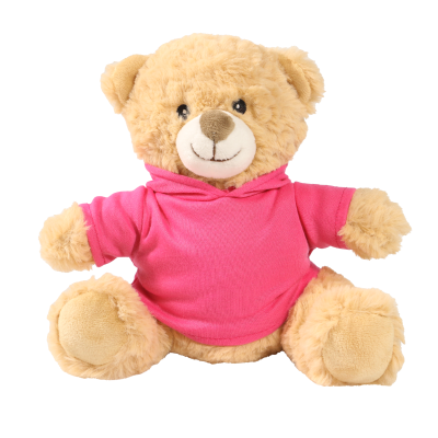 Picture of 20CM HONEY CATHERINE BEAR with Printed Pink Hoody