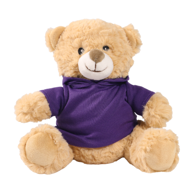 Picture of 20CM HONEY CATHERINE BEAR with Printed Purple Hoody