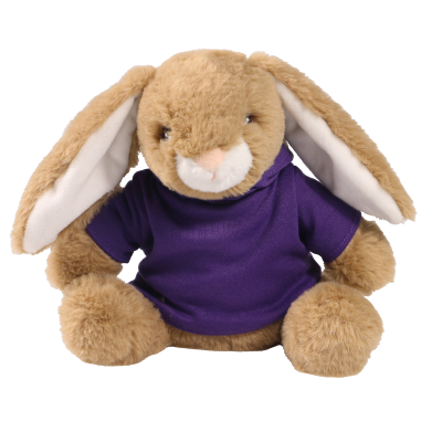 Picture of PRINTED ECO 20CM BRAMBLE BUNNY RABBIT with Purple Hoody