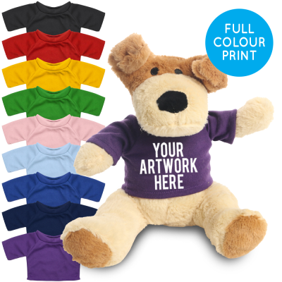 Picture of PRINTED 20CM DARCY DOG - PURPLE TEE SHIRT