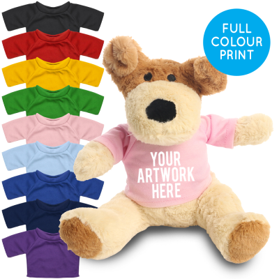 Picture of PRINTED 20CM DARCY DOG - BABY PINK TEE SHIRT