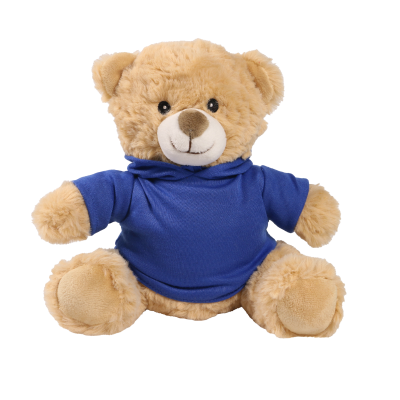 Picture of 20CM HONEY CATHERINE BEAR with Printed Royal Blue Hoody
