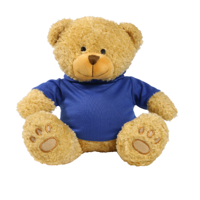Picture of GOLDEN 22CM EDWARD BEAR with Printed Royal Blue Hoody