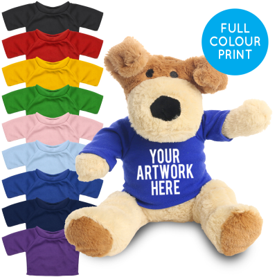 Picture of PRINTED 20CM DARCY DOG - ROYAL BLUE TEE SHIRT