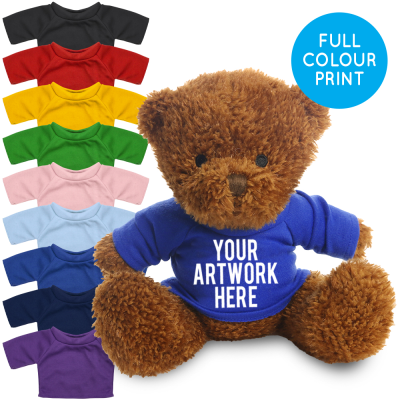 Picture of PRINTED BROWN 18CM JAMES BEAR - ROYAL BLUE TEE SHIRT