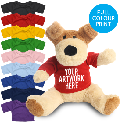 Picture of PRINTED 20CM DARCY DOG - RED TEE SHIRT