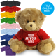 Picture of PRINTED 20CM CHARLES JOINTED BEAR - RED TEE SHIRT
