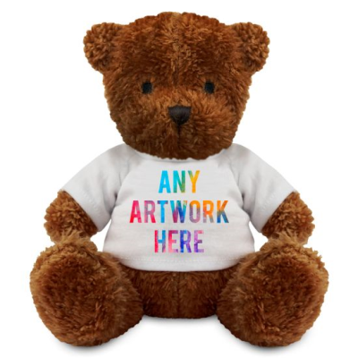 Picture of PRINTED BROWN 18CM JAMES BEAR