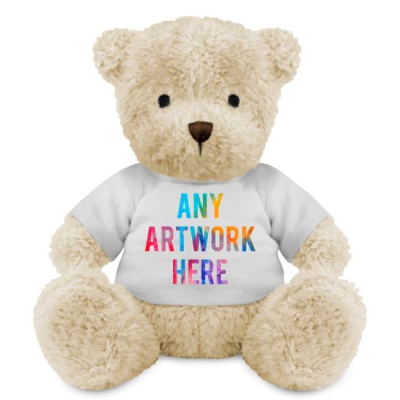 Picture of PRINTED WHITE 18CM JAMES BEAR