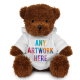 Picture of BROWN 18CM JAMES BEAR with Printed White Hoody